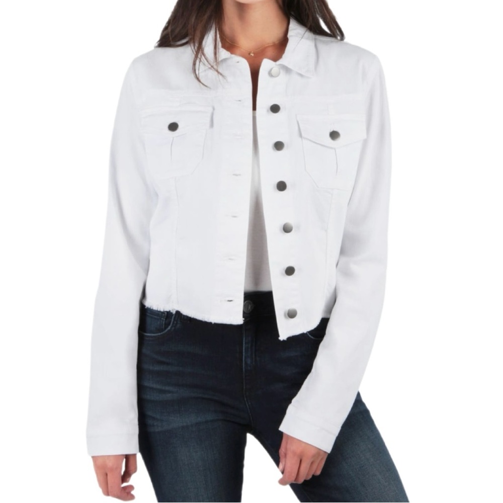 Kut from the Kloth Jean Jacket, White, Size XS